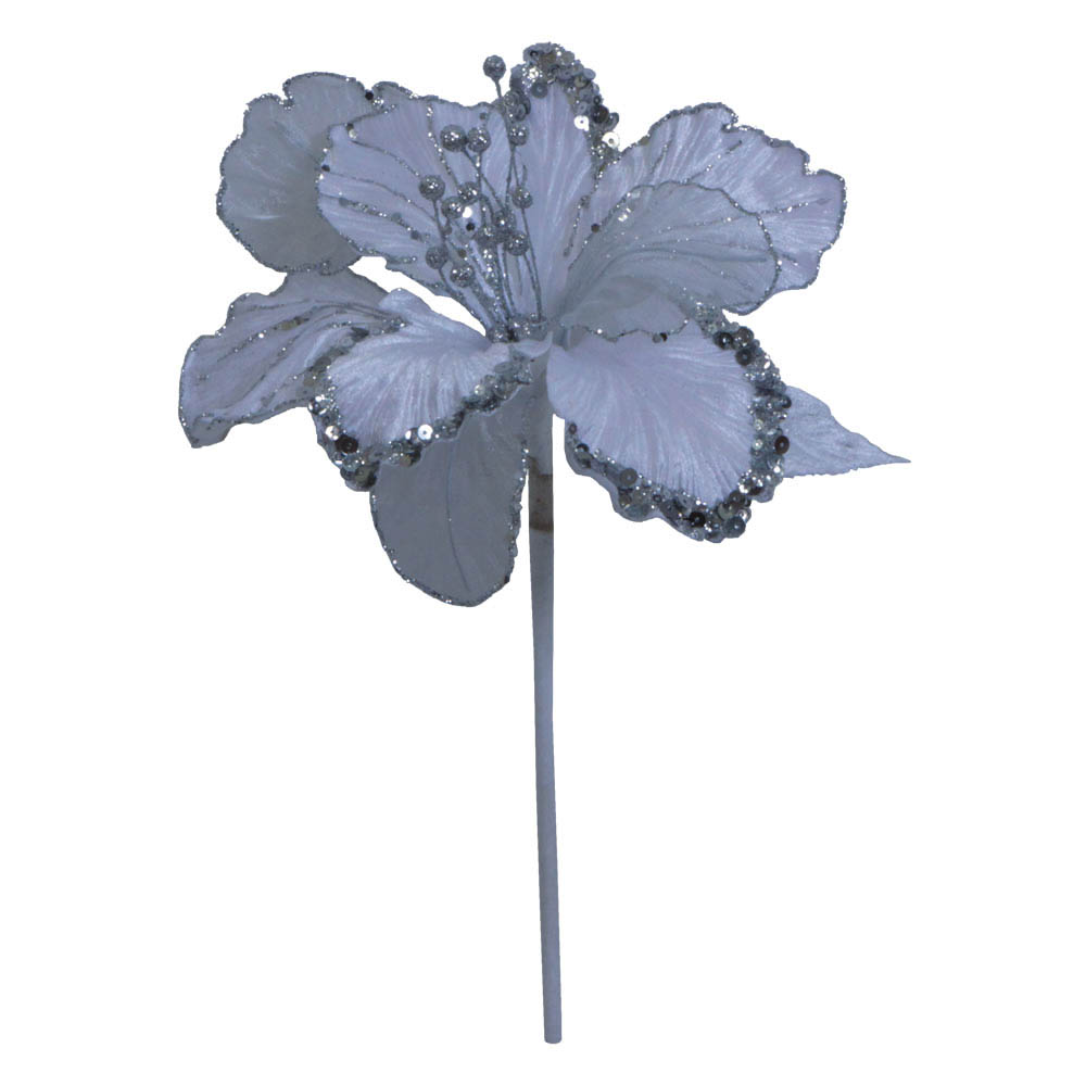 inch Glitter Amaryllis Flower Pick with inch Flower