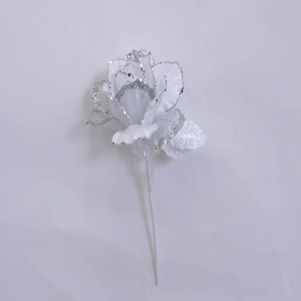 inch Velvet Sheer Rose Flower Pick with inch Flower