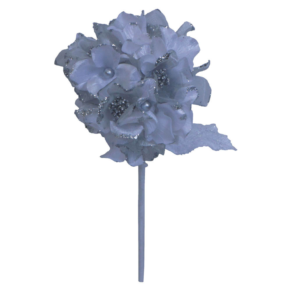 inch Velvet Hydrangea Flower Pick with inch Flower