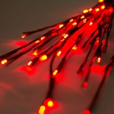 36 inch Outdoor Tall LED Twig Lights - 3 Twigs: Red Lights
