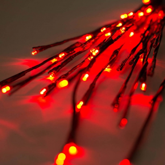 36 inch Outdoor Tall LED Twig Lights - 3 Twigs: Red Lights