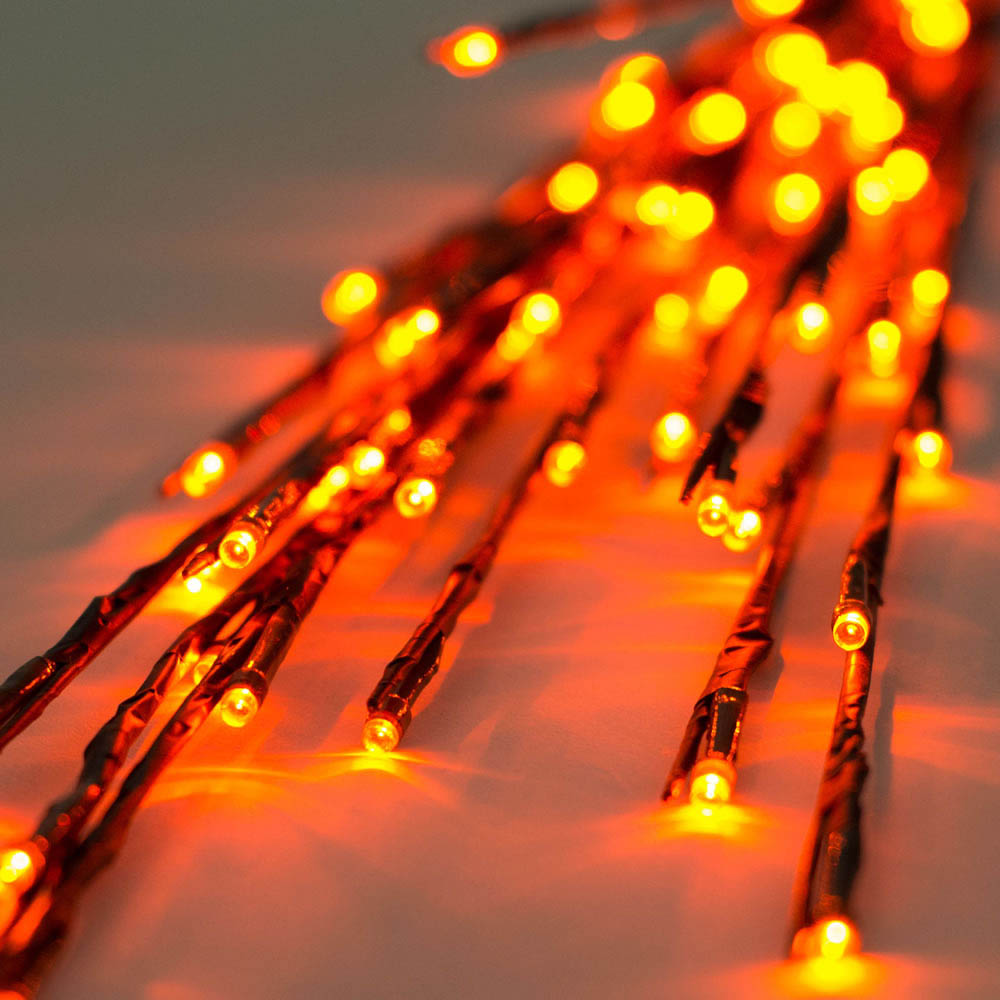 36 inch Outdoor Tall LED Twig Lights 3 Twigs Orange Lights X15B608