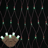 2x8 foot End Connecting Wide Angle LED Brown Light Net: 150 Green Lights