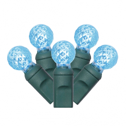 34 foot G12 Berry LED Green Light Strand - 4 inch spacing: 100 Teal Lights