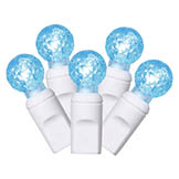 34 foot G12 Berry LED White Light Strand - 4 inch spacing: Teal Lights