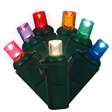 25 foot Twinkle Wide Angle LED Green Light Strand - 6 inch spacing: Multi-Color Lights