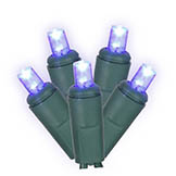 25 foot Twinkle Wide Angle LED Green Light Strand - 6 inch spacing: Blue Lights