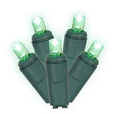25 foot Twinkle Wide Angle LED Green Light Strand - 6 inch spacing: Green Lights