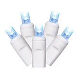 9 foot M5 Twinkle LED Icicle Lights - 3.5 inch spacing: 70 Teal Lights
