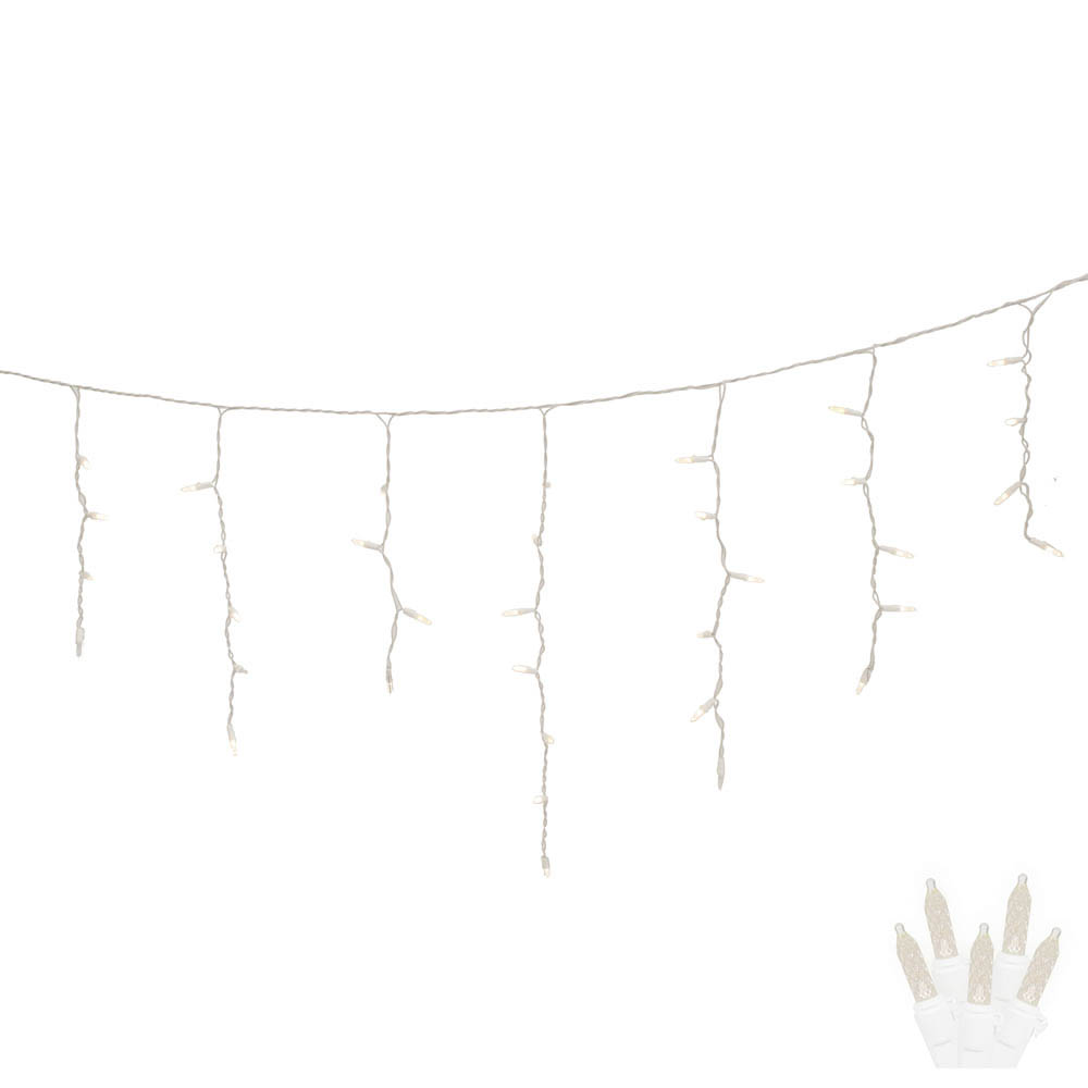 9 foot M5 Twinkle LED Icicle Lights - inch spacing: 70 Lights