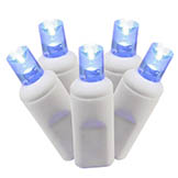 50 foot Wide Angle LED White Light Strand - 6 inch spacing: 100 Blue Lights