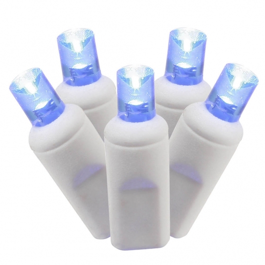 50 foot Wide Angle LED White Light Strand - 6 inch spacing: 100 Blue Lights