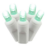 50 foot Wide Angle LED White Light Strand - 6 inch spacing: 100 Green Lights