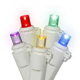 25 foot Wide Angle LED White Light Strand - 6 inch spacing: 50 Multi-Color Lights