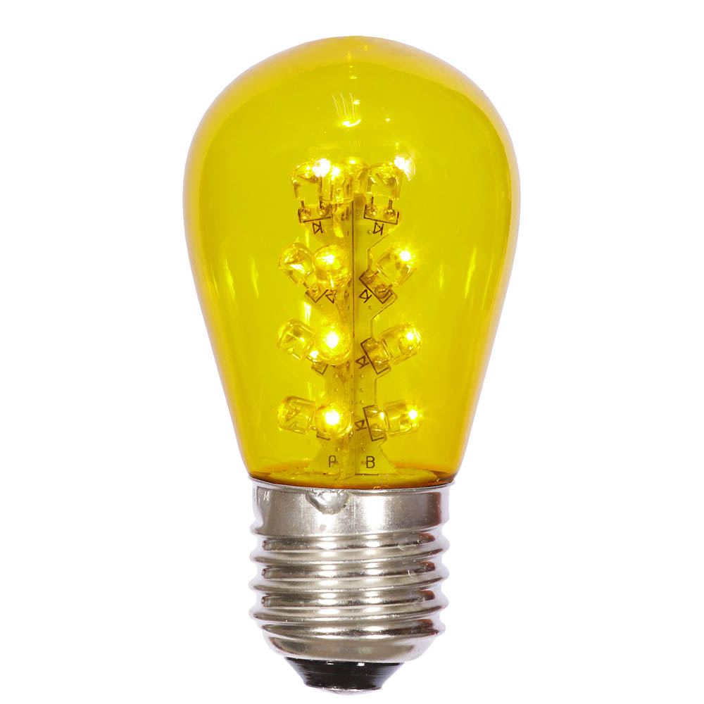 S14 LED Yellow Transparent Replacement Bulb with E26 Base XS14P07