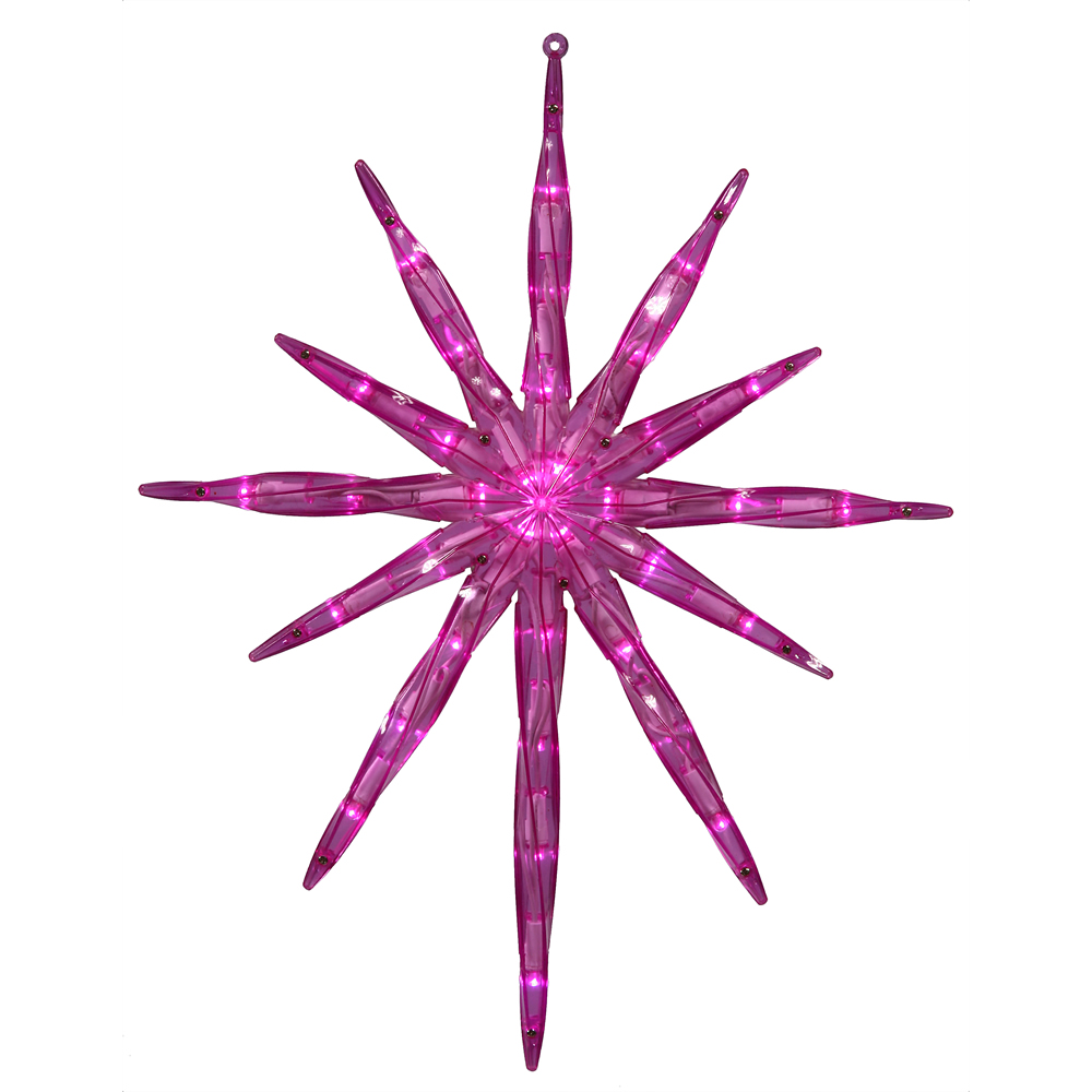 17 inch LED Starburst with 24 in Lead Wire: Pink Lights | X110470