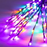 36 inch Outdoor Tall LED Twig Lights - 3 Twigs: Mardi Gras Purple-Gold-Green LEDs