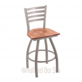 X410 36 inch Wood Jackie Swivel Heavy Duty Stool w/ Extra Wide Seat