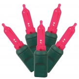 34 foot Italian LED Light Strand - 4 inch Spacing: Magenta Lights