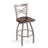 XL820 25 inch Catalina Swivel Counter Heavy Duty Stool w/ Extra Wide Wood Seat