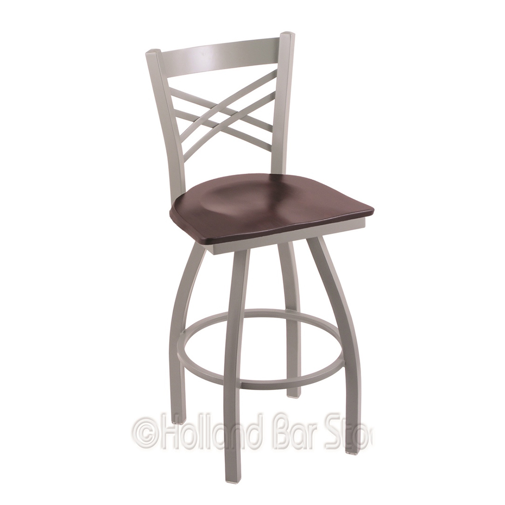 XL820 inch Catalina Swivel Bar Heavy Duty Stool w/ Extra Wide Wood Seat