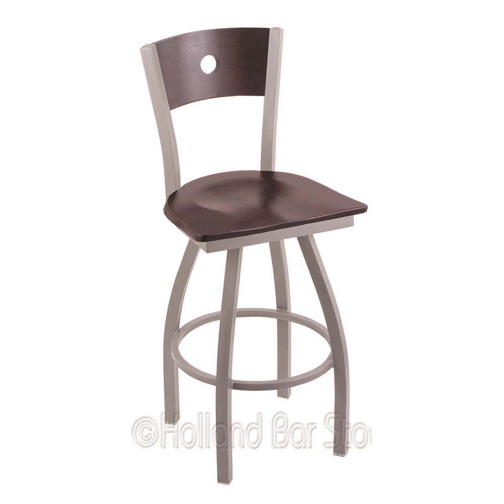 XL830 25 inch Voltaire Swivel Heavy Duty Stool w/ Extra Wide Wood Seat/Back