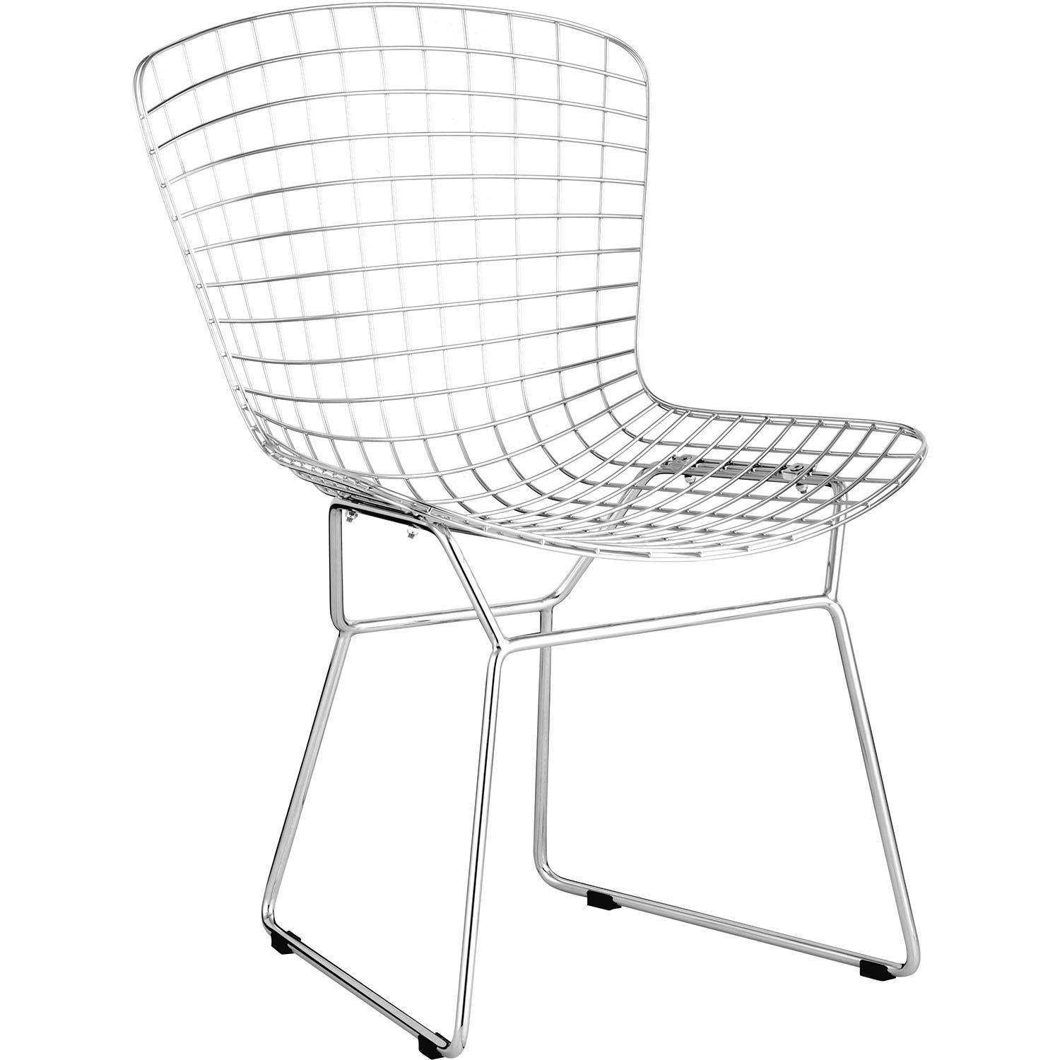 Modern Wire Dining Chairs (Set of 2): Chrome