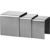 Modern Aura Nesting Tables: Brushed Stainless Steel