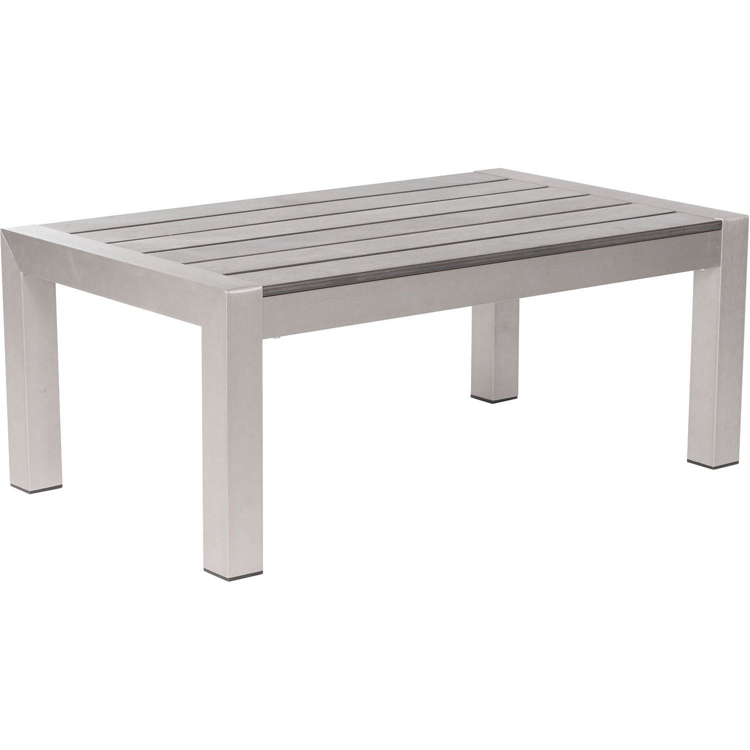 Outdoor Cosmopolitan Coffee Table: Brushed Aluminum