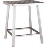 Outdoor Megapolis Bar Table: Brushed Aluminum Frame Finish