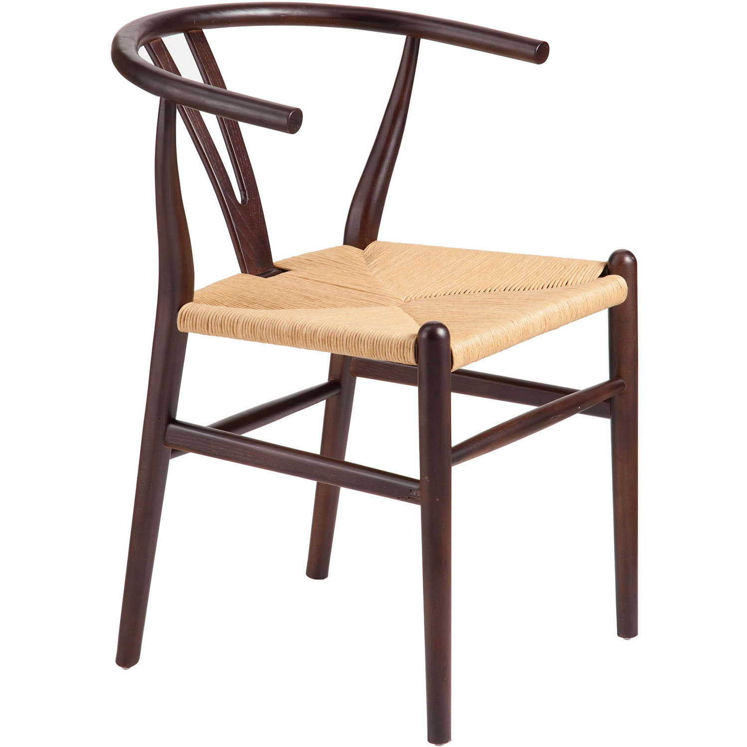 Zuo Era Polk Dining Chairs (Set of 2) Dark Walnut & Natural Wicker 98286