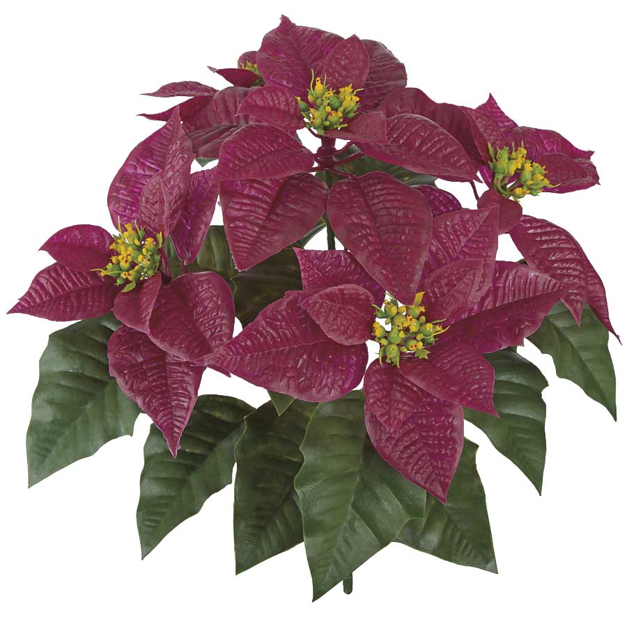 Artificial Poinsettias Silk Poinsettia Outdoor Plastic Poinsettia Bush Set Of 2